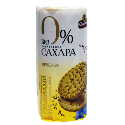 Печенье без добавления сахара с льняным семенем и отрубями. «СПАРТАК»