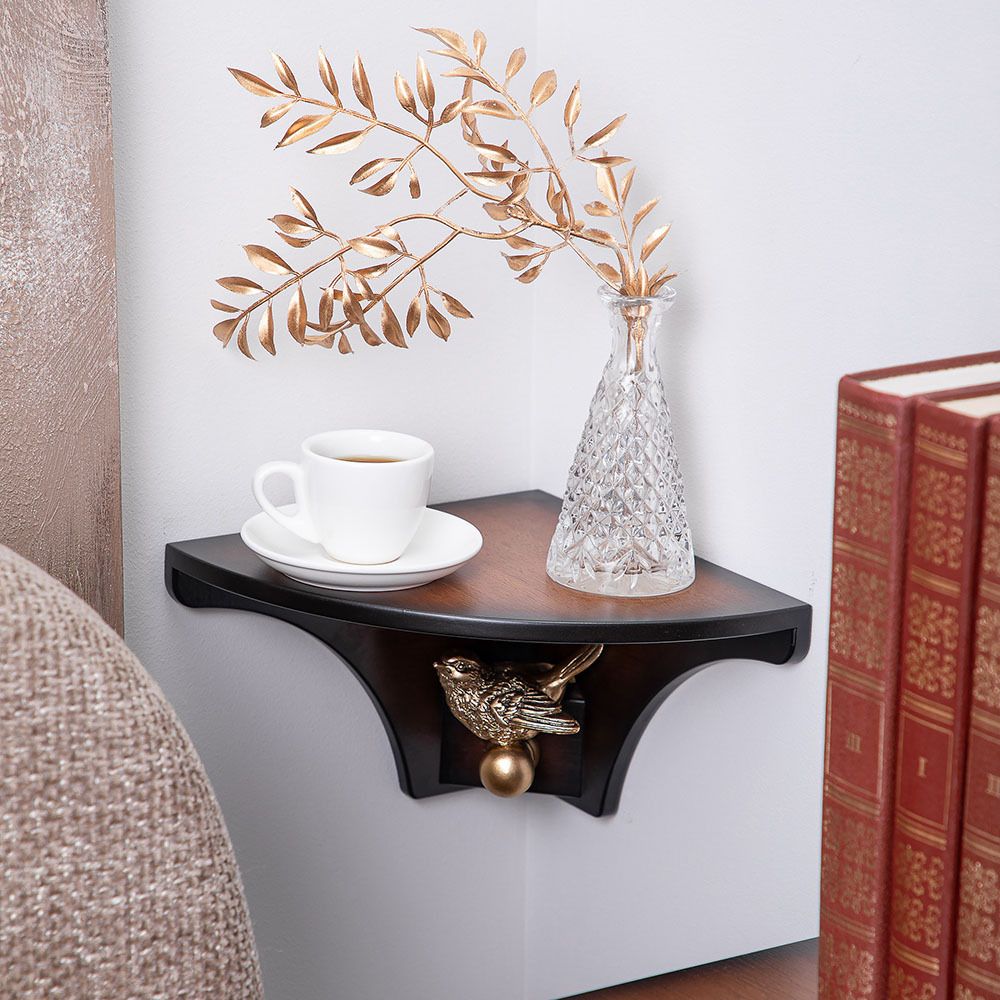 Полочка Гармония (угловая) Орех