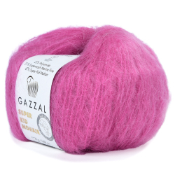 Пряжа Super Kid Mohair, 25г,237м, 47%супер кид мохер,31%мериносовая шерсть, 22% па (цена за 1шт)
