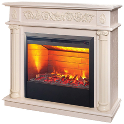 Электрокамин RealFlame Attica WT айвори с очагом 3D Helios 26
