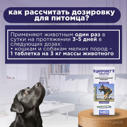 Антибактериальный препарат АВЗ Ципровет для крупных и средних собак, 10 таблеток
