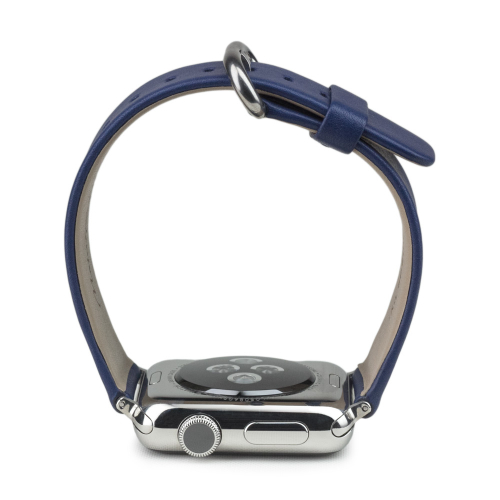 Ремешок для Apple Watch 44/45/46 mm из кожи теленка, синего цвета