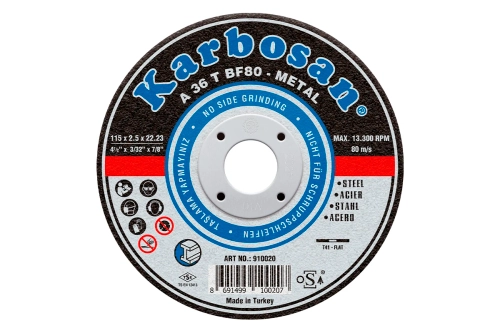 Диск отрезной по металлу Karbosan 115х2,5х22 мм