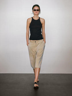 Massimo Dutti Топ из 100% хлопка на бретелях, черный