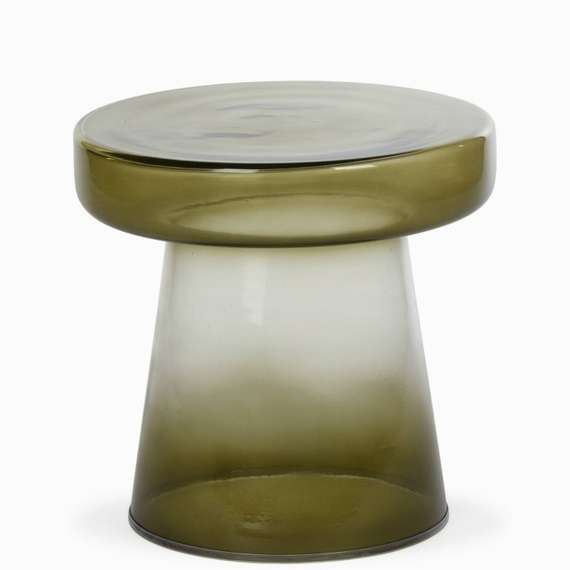 Кофейный стол Meliora Fade Ø37х40 см, прозрачное зеленое стекло