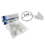 Зажимы пластиковые с металлическим кольцом для штор d-30мм (в пакете 25 штук)