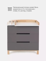 Комод пеленальный Rant Indy 80/3 Moon Grey