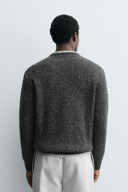 ZARA ВЯЗАНЫЙ ДЖЕМПЕР, СЕРЫЙ/СИНИЙ