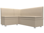 Диван кухонный угловой Уют левый угол, Бежевый, Экокожа, 28383L