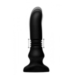 Вибромассажер с фрикциями XR Brands Silicone Vibrating & Thrusting Plug with Remote Control, 17,1х4.6 см, черный