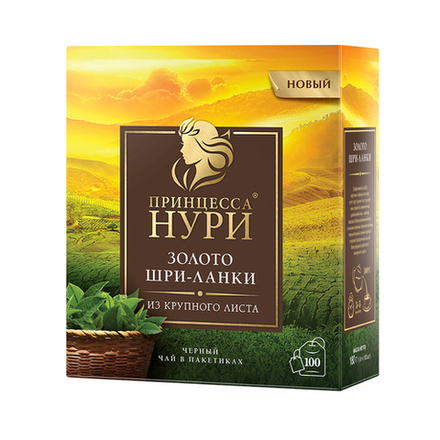Чай черный в пакетиках Принцесса Нури Золото Шри-Ланки, 100 пак/уп