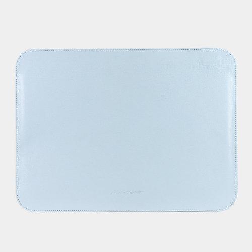 Чехол для MacBook 13-14-15' и документов из кожи козы, голубого цвета