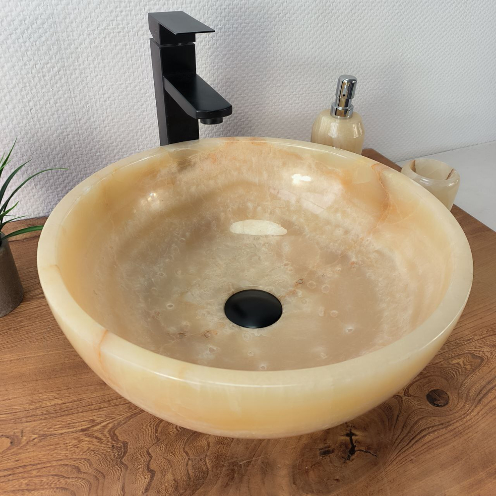 Раковина из оникса Bowl Yellow BO-66081 40*40*15 из натурального камня