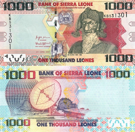Сьерра-Леоне 1000 леоне 2010-2021 Спутниковая тарелка UNC