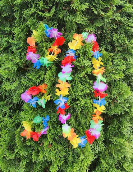 Гавайский набор (ожерелье, венок, браслеты 2 шт.)