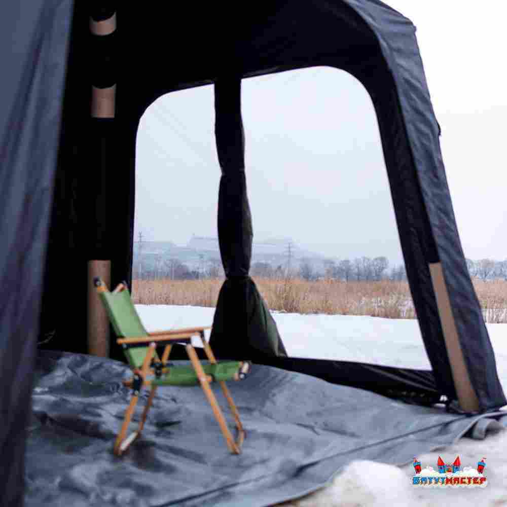Пневмокаркасная палатка-шатёр «Снежный Очаг» 3×3×2,3 м — из ПВХ, морозостойкая