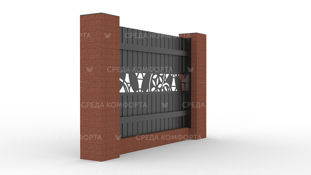 Забор из профлиста 2500х2000 мм ZBR0021