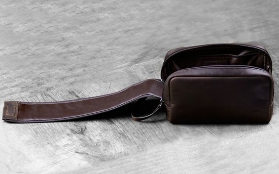 Несессер KLONDIKE DIGGER «Tad», натуральная кожа в темно-коричневом цвете, 25 x 17 x 15 см