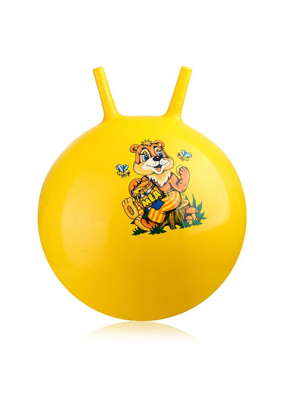 Мяч прыгун Зверята с рожками, 55 см, цвет желтый (00-0672-1)