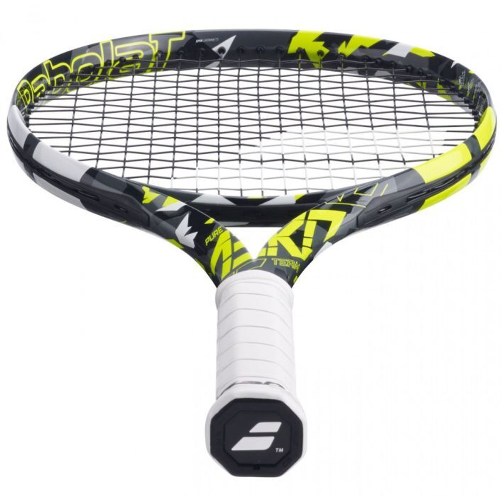 Теннисная ракетка Babolat Pure Aero Team - grey/yellow/white + Струны + Натяжка
