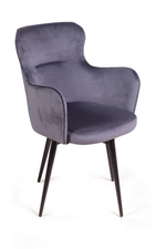 Стул c подлокотниками King, поворотный на 360 градусов, бархат серый 27