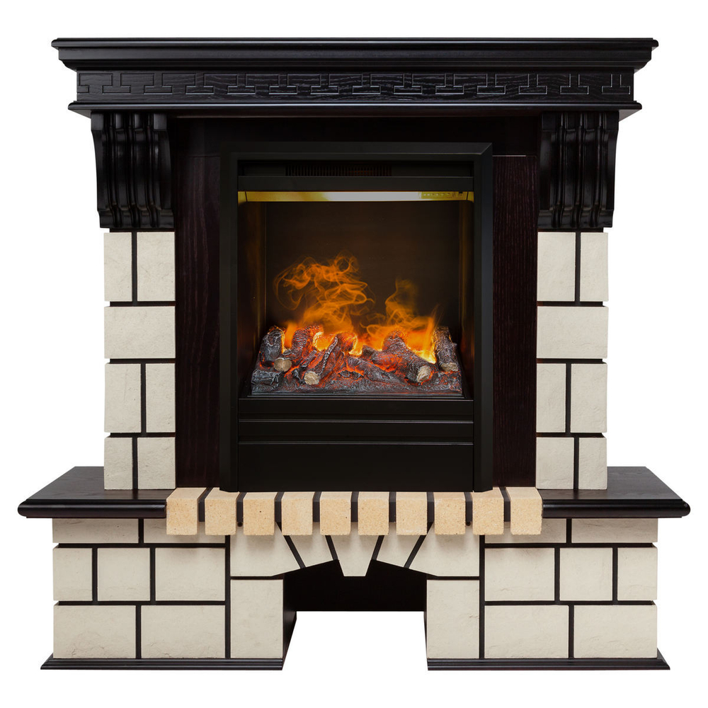 Электрокамин RealFlame Stone STD AO античный дуб с очагом 3D Olympic