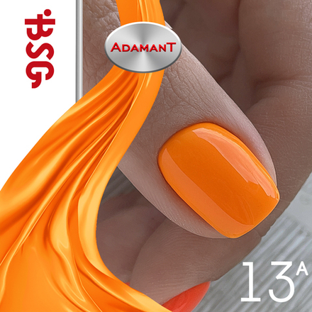 Цветной жёсткий гель-лак Adamant №13А - Апельсиновый неон (8 мл)