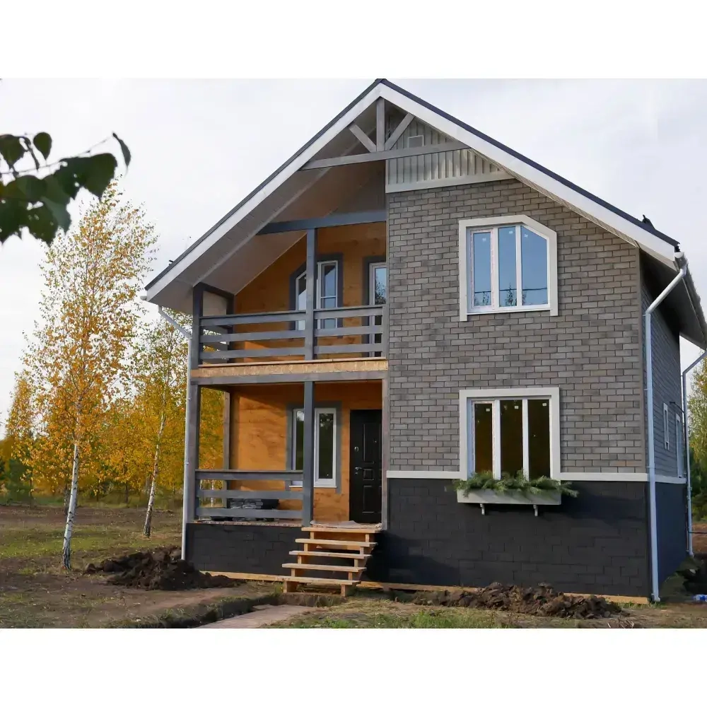 Фасадная плитка Технониколь Hauberk Серо-бежевый кирпич (в уп. 20 шт./2 м2)