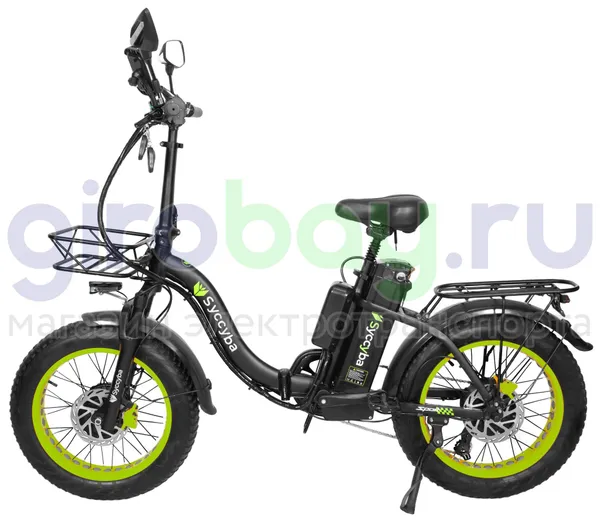 Электровелосипед Syccyba F11 Pro Dual 48V/20Ah (полный привод) - Салатовый обод фото №4