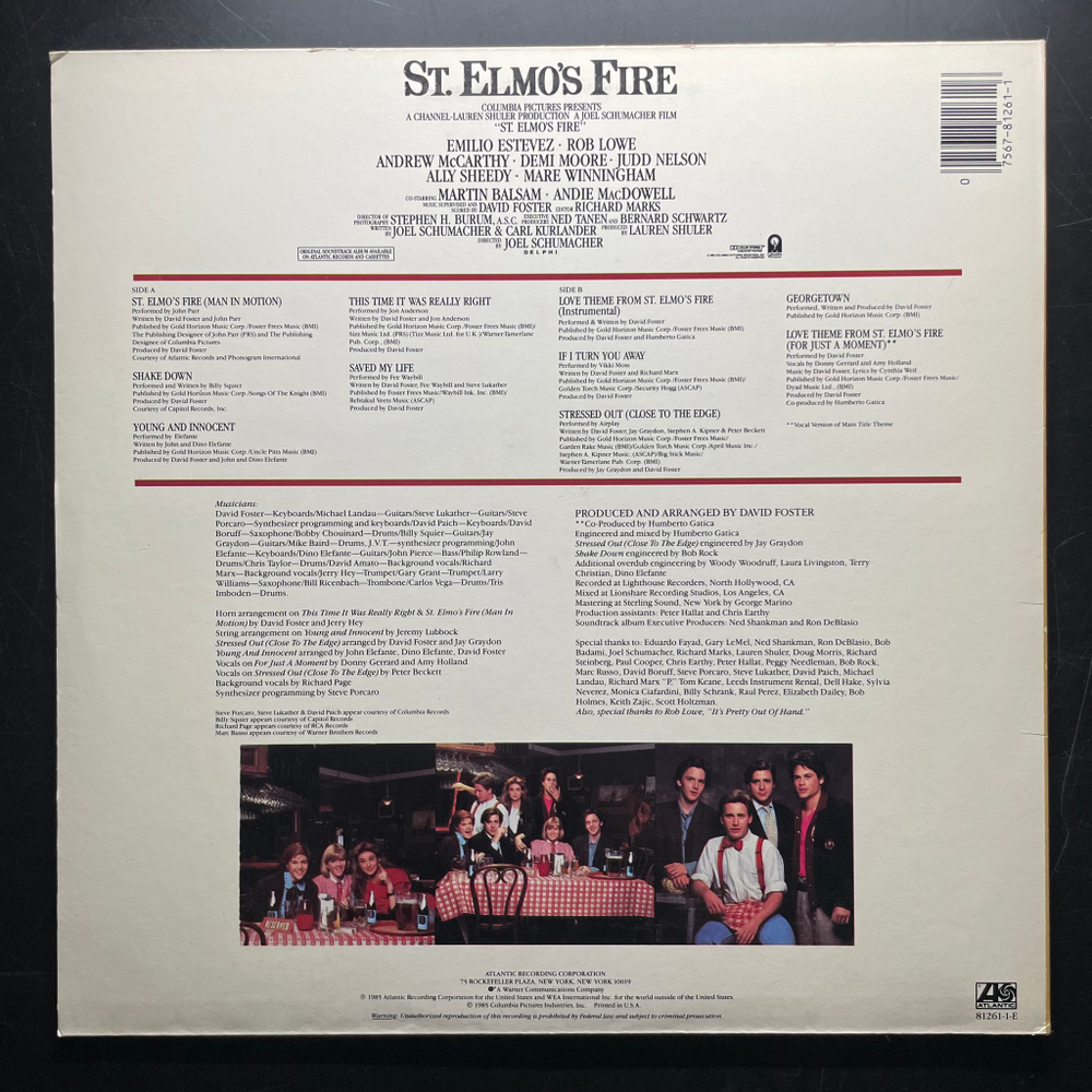 St. Elmo's Fire - Original Motion Picture Soundtrack (США 1985г.)