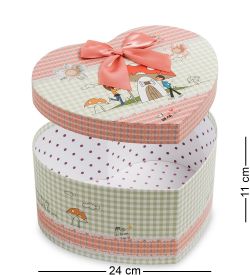 WG-54/2-B Коробка подарочная «Сердце» цв.светло-зеленый