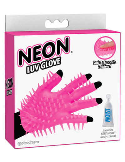 Перчатка для чувственной стимуляции эрогенных зон Neon Luv Glove розовая (Цвет: розовый)