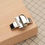 Застежка-бабочка с фиксирующим механизмом, цвет серебро