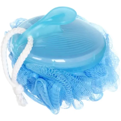 Мочалка для тела полипропиленовая «Удобная», с ручкой пластиковой, цвет микс