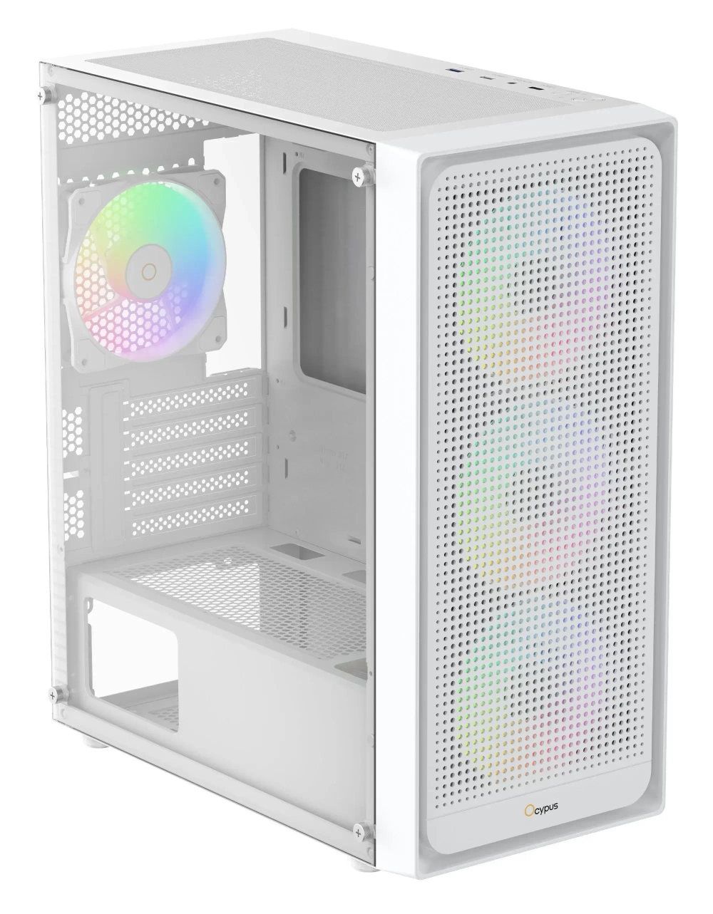 Корпус Ocypus Gamma C50 WH ARGB mATX/ITX 3xUSB Белый Gamma-C50-WHG400XX-GL