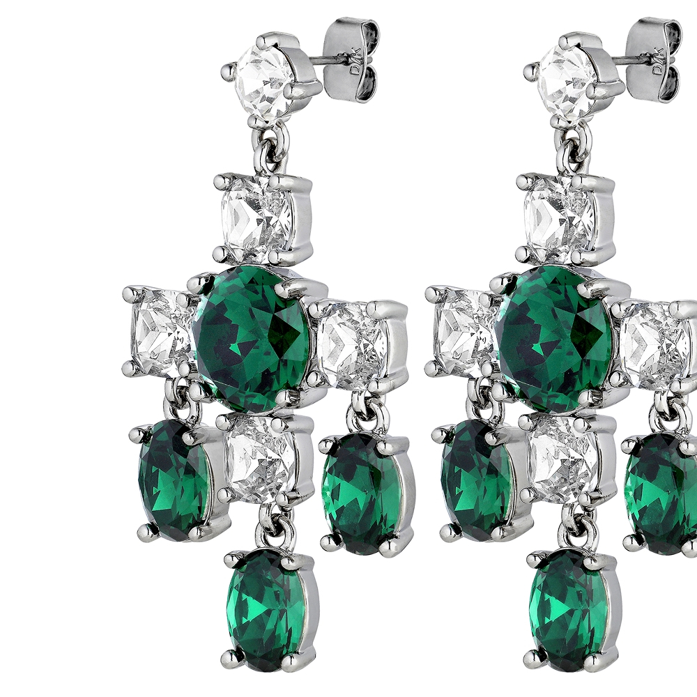 Серьги Dyrberg Kern LEONORA SS EMERALD GREEN / CRYSTAL 430072