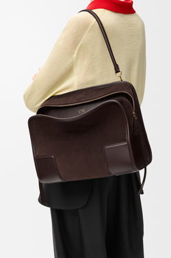 Loewe Большая сумка Amazona 180 из мягкой телячьей кожи, темно-каштановый