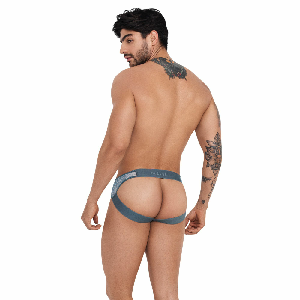 Серые трусы-джоки с цветочым принтом Avalon Jockstrap (Размер: S) (Цвет: серый)