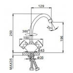 Смеситель для кухни, Frap, с кран-буксой, хром, F4109