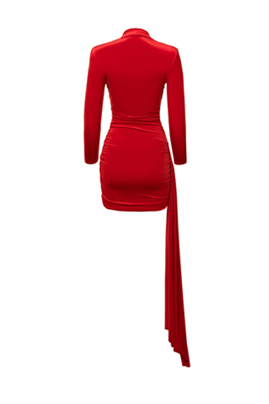 «Velvet case» Платье мини с драпировками из бархата.