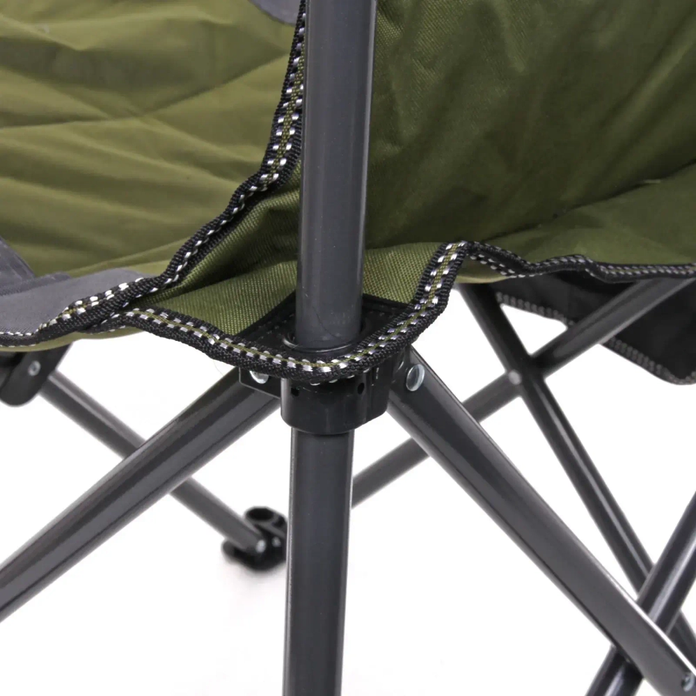 Кресло складное с подлокотниками до 120кг Турист 62*63*95см серо-зеленое