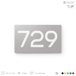 Номер на дверь 729, табличка на дверь для офиса, квартиры, кабинета, аудитории, склада, серая 120х70 мм, Айдентика Технолоджи