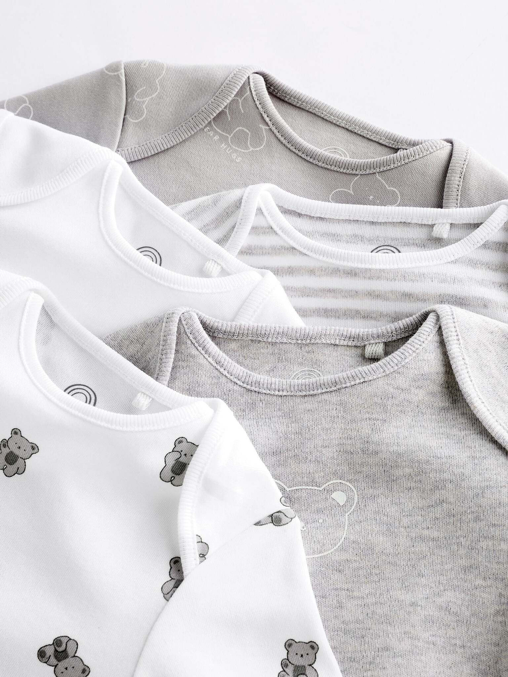 Боди с длинным рукавом для малышей Next K79-966, 5 шт., Белый, Серый