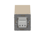 Розетка силовая, 2P+E, с з/ш, с крышкой, IP44, KANT, ванильный марципан