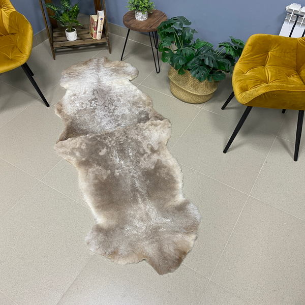 Шкура коврик меховой прикроватный овчина, 200х65 см.