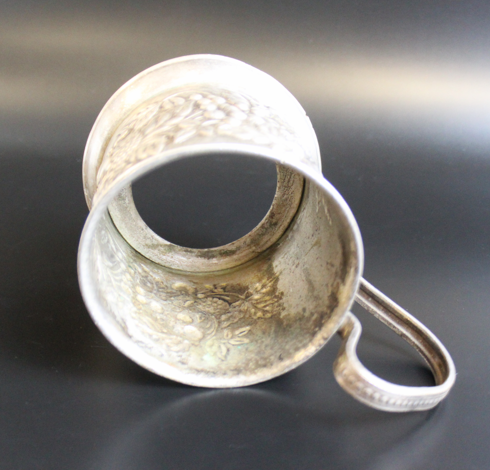 Подстаканник "Ягоды" мельхиор, винтажный, 1 сорт, СССР 1970-1990 гг