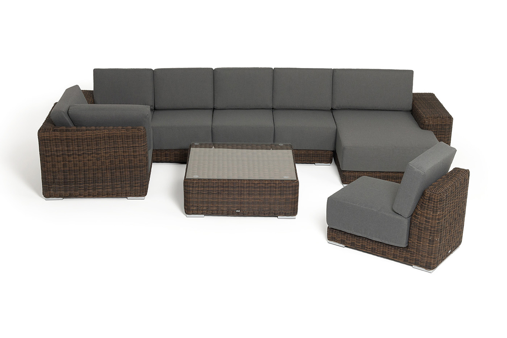 "Капри" трансформирующаяся лаунж-зона из искусственного ротанга, цвет коричневый