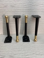 Ножки черные с золотым шариком высота 20 см 4 штуки