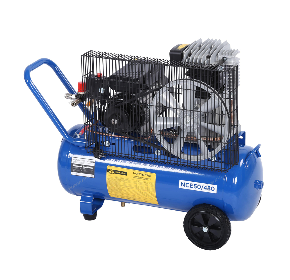 Компрессор поршневой с ременной передачей 220 В, ресивер 50 л, 446 л/мин NORDBERG NCE50/480