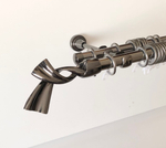 Карниз для штор "Темпо" d19/19 мм двухрядный, цвет черный никель